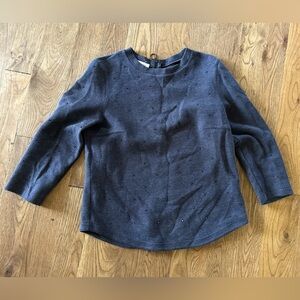 Akris Punto top Heather blue bead studded embellished cotton blend